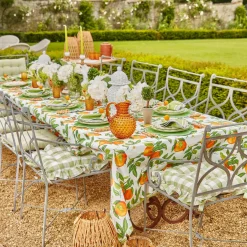 Green Gingham Ruffle Seat Pad Cushion