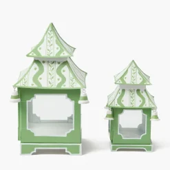 Green Ikat Pagoda Lantern