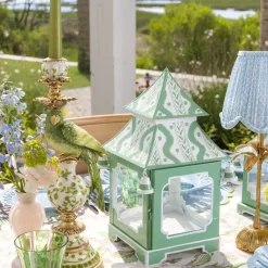Green Ikat Pagoda Lantern