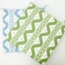Green Ikat Seat Pad Cushion