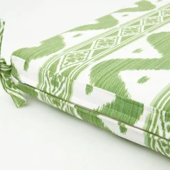 Green Ikat Seat Pad Cushion