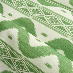 Green Ikat Stripe Fabric