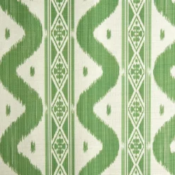Green Ikat Stripe Fabric