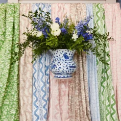 Green Ikat Stripe Fabric