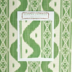 Green Ikat Stripe Fabric