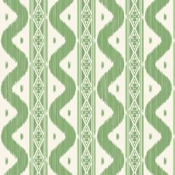 Green Ikat Stripe Wallpaper