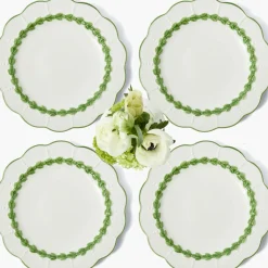 Green Laurel Dinner Plates (Set of 4)
