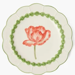 Green Laurel Tulip Dinner Plates (Set of 4)