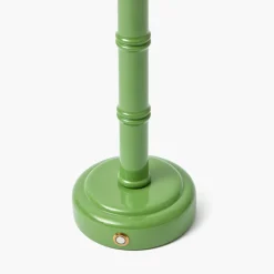 Green Leonora Lacquer Rechargeable Lamp with Olive Lotus Shade (18cm)