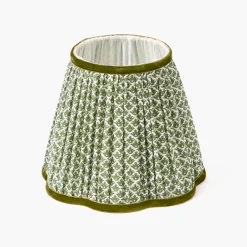 Green Leonora Lacquer Rechargeable Lamp with Olive Lotus Shade (18cm)