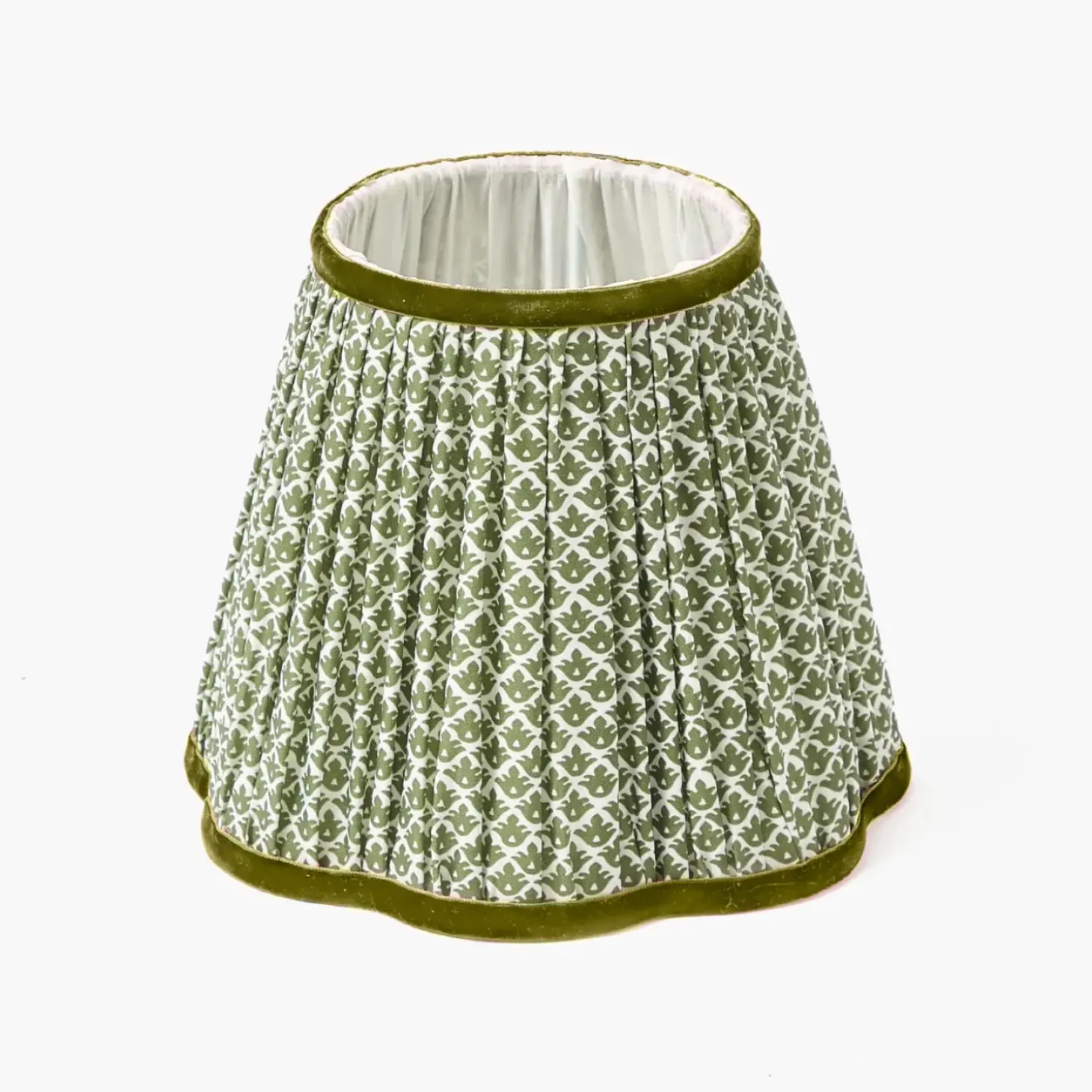Green Leonora Lacquer Rechargeable Lamp with Olive Lotus Shade (18cm)