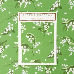 Green Lily of the Valley Fabric