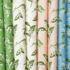 Green Lily of the Valley Fabric