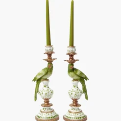 Green Parrot Candle Holder (Pair)