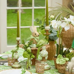 Green Parrot Candle Holder (Pair)