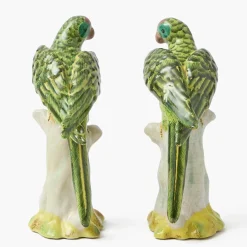 Green Porcelain Parrot (Pair)