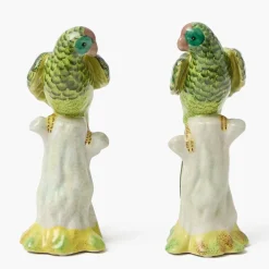 Green Porcelain Parrot (Pair)