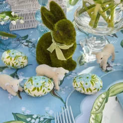 Hand Painted Green & Blue Pastel Eggs (Set of 4)