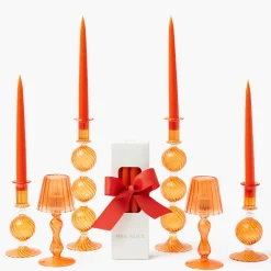 Handmade Orange Candles (Set of 8)