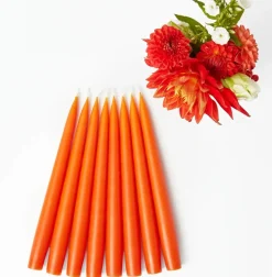 Handmade Orange Candles (Set of 8)