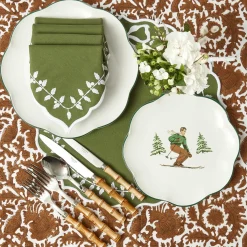 Heidi & Hans Skier Dinner & Starter Plates (Set of 8)