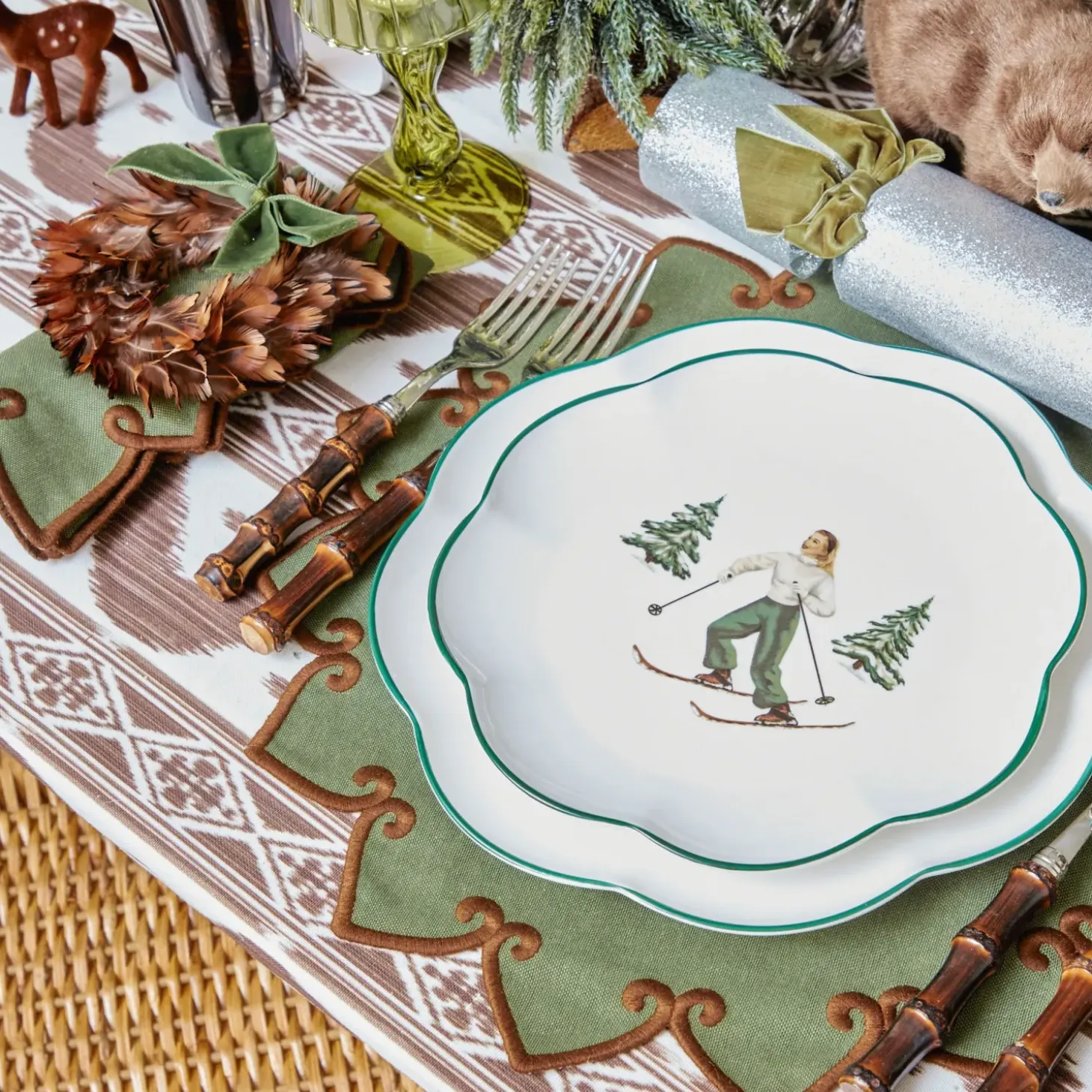 Heidi & Hans Skier Starter Plates (Set of 4)