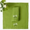 Hydrangea Green Linen Napkins (Set of 4)