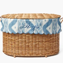 Isabella Rattan Basket with Ikat Liner (Medium)