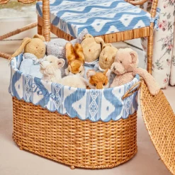 Isabella Rattan Basket with Ikat Liner (Medium)