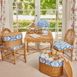 Isabella Rattan Basket with Ikat Liner (Medium)