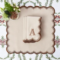 Isabella Taupe & Chocolate Napkins (Set of 4)