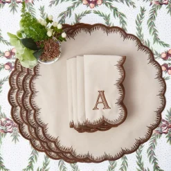 Isabella Taupe & Chocolate Placemats & Napkins (Set of 4)