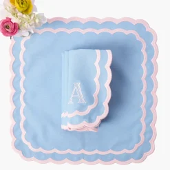 Isla Blue & Pink Placemats & Napkins (Set of 4)