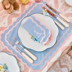 Isla Blue & Pink Placemats & Napkins (Set of 4)