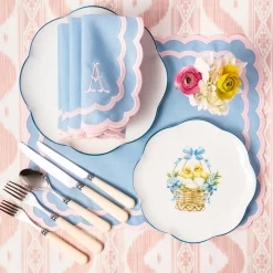 Isla Blue & Pink Placemats & Napkins (Set of 4)