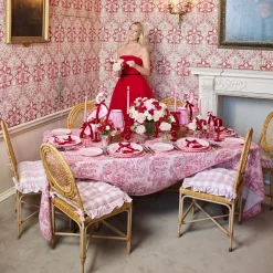 Isla Pink Toile Tablecloth