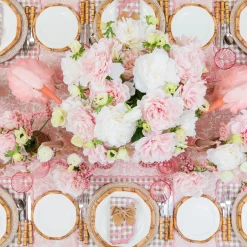 Isla Putty & Pink Gingham Placemats & Napkins (Set of 4)