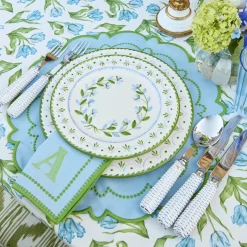 Josephine Green & Blue Dinner Plates (Set of 4)