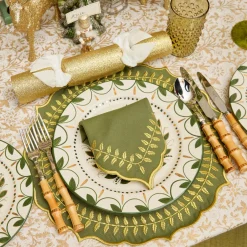 Josephine Olive & Gold Garland Dinner Plate