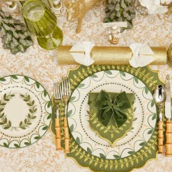 Josephine Olive & Gold Garland Dinner Plate