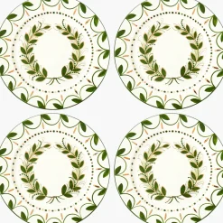 Josephine Olive & Gold Garland Dinner Plate