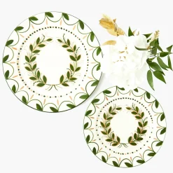 Josephine Olive & Gold Garland Starter Plate