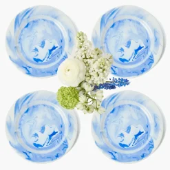 Julia Blue Marbled Starter Plate (Set of 4)