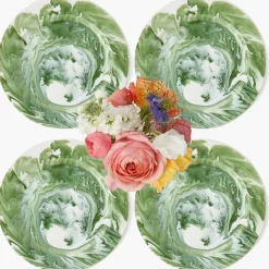 Julia Green Marbled Dinner Plates (Set of 4)