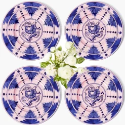 Kamari Pink & Blue Dinner & Starter Plates (Set of 8)