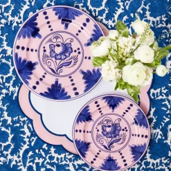 Kamari Pink & Blue Dinner & Starter Plates (Set of 8)