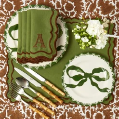 Katherine Green & Chocolate Napkins (Set of 4)