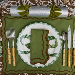 Katherine Green & Chocolate Placemats & Napkins (Set of 4)