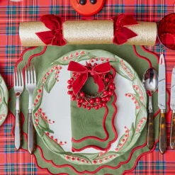 Katherine Green & Red Placemats & Napkins (Set of 4)
