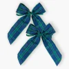 Large Blue Tartan Bows (Pair)